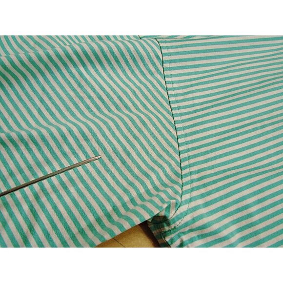 Peter Millar Mens Size XL Polo Shirt Mercerized Cotton Green Striped Patch HRF - Picture 8 of 12